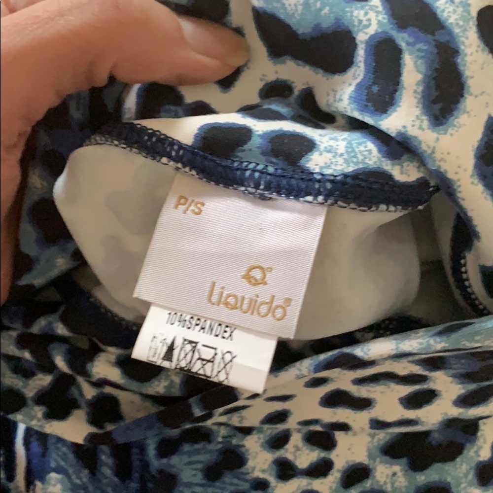 Liquido Blue Leopard Print Leggings - Picture 5 of 10